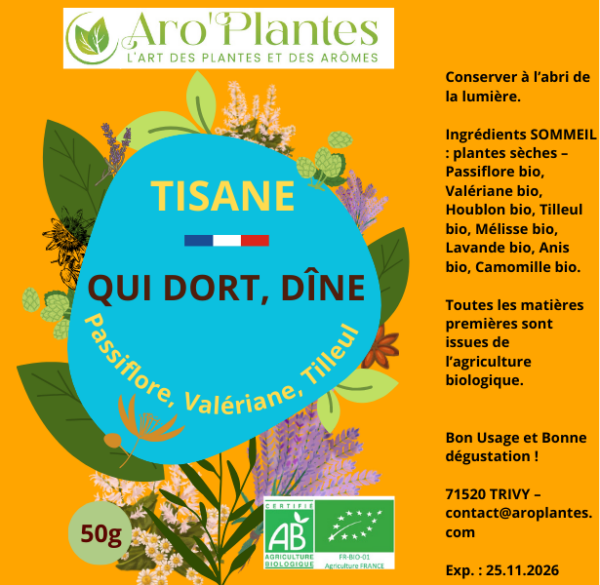 Tisane Qui Dors, Dîne BIO - 50g