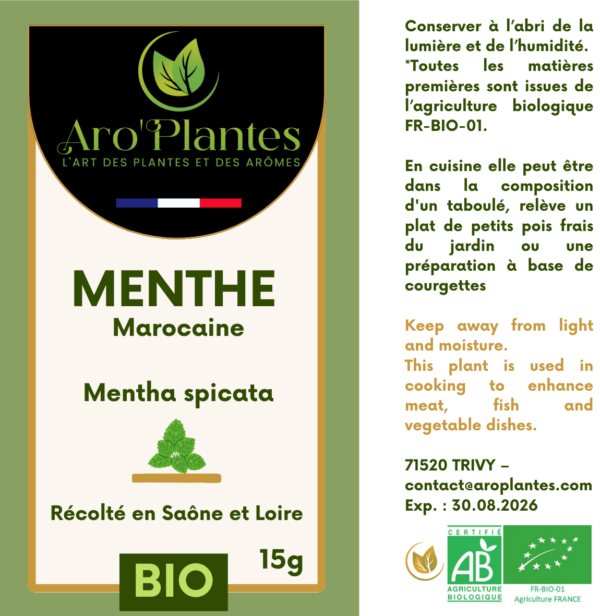 Menthe séché BIO - 15g