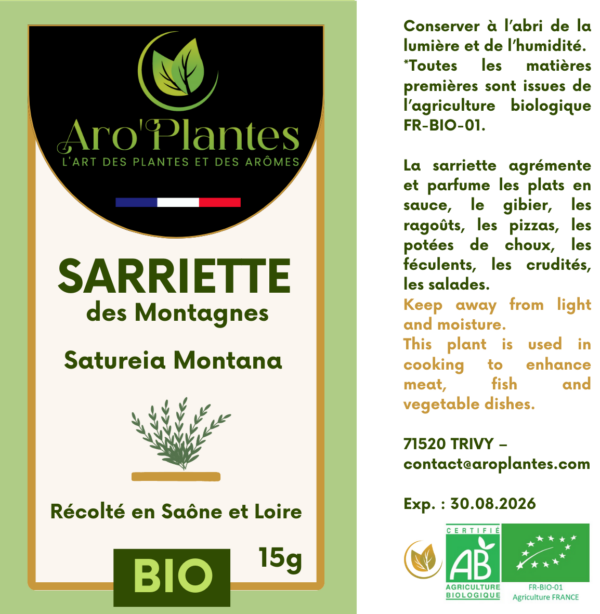 Sarriette séché BIO - 15g