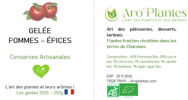 Gelée de Pommes-Épices BIO - 250g – Image 2